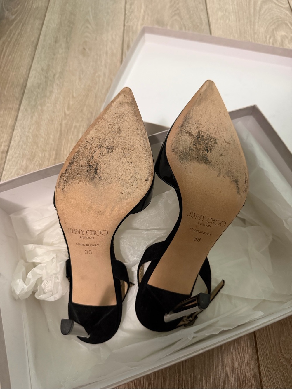 Jimmy Choo Patent Leather Slingback Pumps - Picture 3 of 3